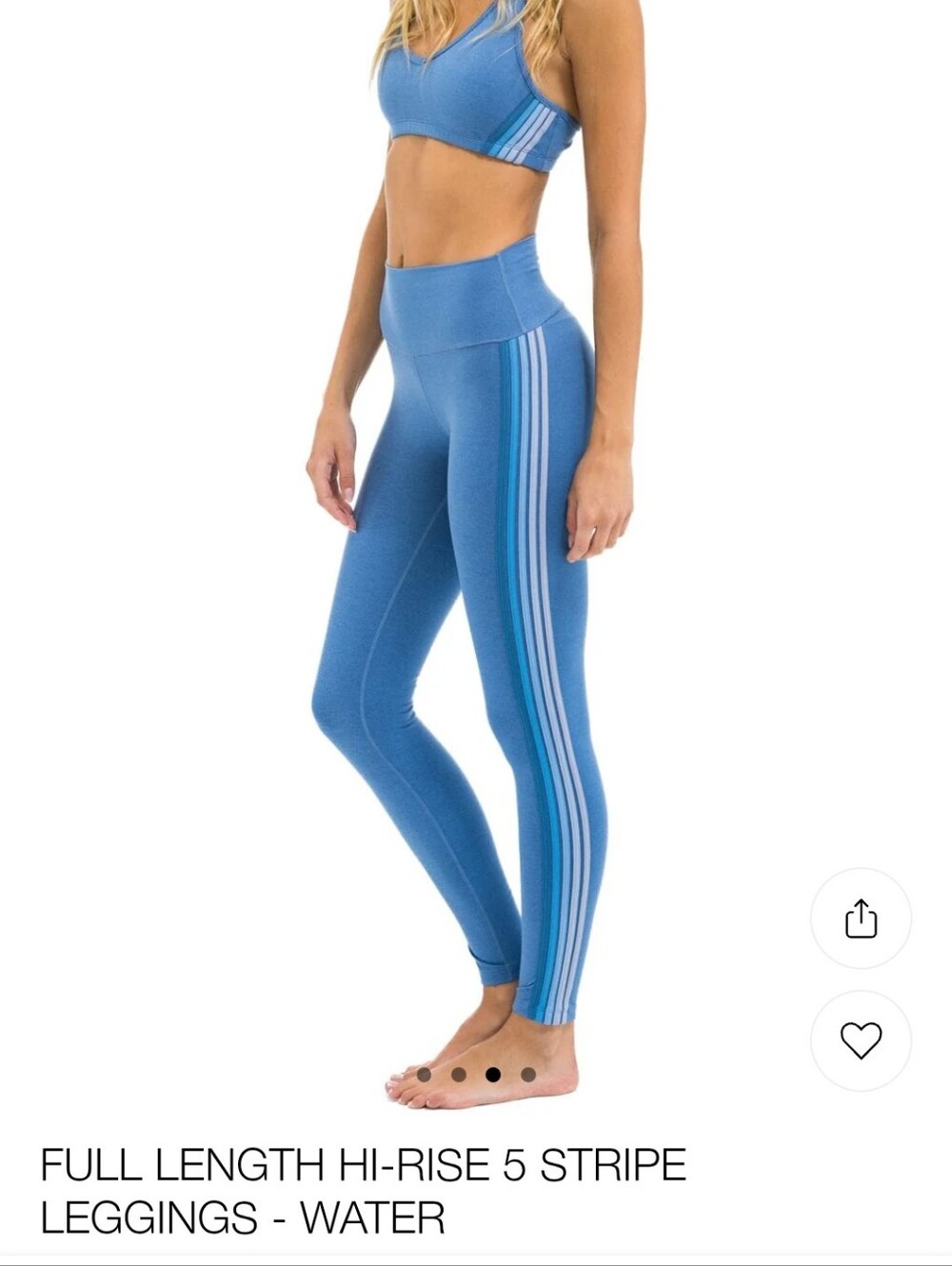 Aviator Nation Full Length Hi Rise 5 Stripe Leggings